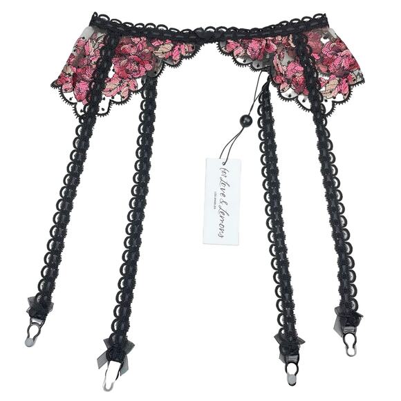 NWT FOR LOVE & LEMONS Garter Belt Sz XXS Floral Embroidered - Picture 2 of 5
